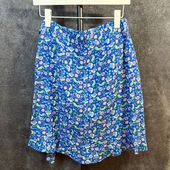 Loft 2 Petite Floral Ruffle Wrap Skirt - Picture 3 of 8